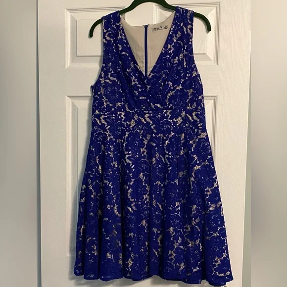 Eliza J Cobalt Blue Lace Dress - Picture 1 of 4
